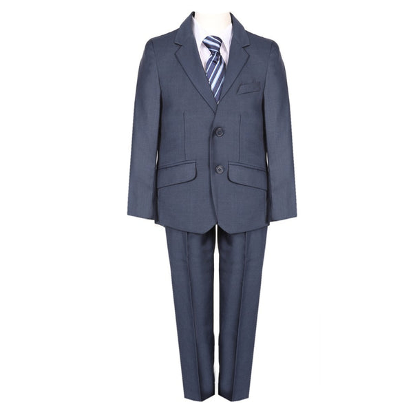 Big Boys Navy Blue Fancy 5 Piece Vest Jacket Pants Special Occasion Suit 8-20 - SophiasStyle.com